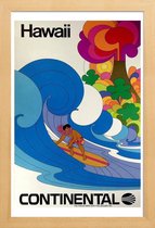 JUNIQE - Poster in houten lijst Vintage Hawaï -40x60 /Kleurrijk