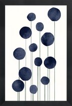 JUNIQE - Poster in houten lijst Waterflowers -30x45 /Blauw & Wit