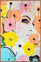 JUNIQE - Poster met kunststof lijst Collide -60x90 /Kleurrijk