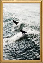 JUNIQE - Poster met houten lijst Tandem -40x60 /Grijs