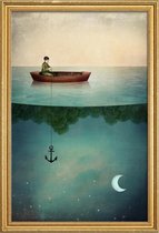 JUNIQE - Poster met houten lijst Entering Dreamland -40x60 /Blauw &