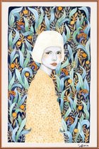 JUNIQE - Poster met kunststof lijst Emilia -30x45 /Blauw & Geel