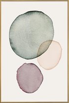 JUNIQE - Poster met kunststof lijst Calm -20x30 /Groen & Zwart