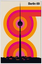 JUNIQE - Poster met kunststof lijst Vintage Berlijn 69 -13x18