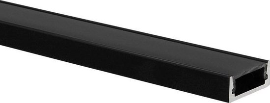 LED strip profiel Felita zwart (RAL 9005) extra laag 5m (2 x 2,5m) incl.  zwarte afdekkap | bol.com