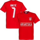 Kroatië Rakitic 7 Team T-Shirt 2021-2022 - Rood - 4XL