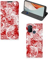 Book Style Case OnePlus Nord N100 Smart Cover Angel Skull Red