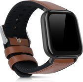 kwmobile horlogeband geschikt voor Huami Amazfit GTS / GTS 2 -Armband voor fitnesstracker van leer in bruin / zwart