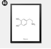 Molecule Poster Dopamine - 40x50cm Canvas - Multi-color