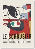 Vintage Le Corbusier Exhibition Poster 3 - 13x18cm Canvas - Multi-color