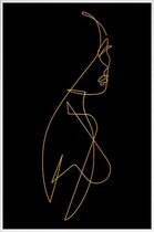 JUNIQE - Poster met kunststof lijst Femme I gouden -13x18 /Goud &
