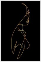JUNIQE - Poster met kunststof lijst Femme I gouden -30x45 /Goud &