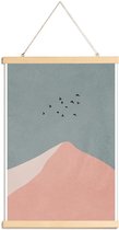 JUNIQE - Posterhanger Peak -40x60 /Roze & Turkoois