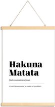 JUNIQE - Posterhanger Hakuna Matata -20x30 /Wit & Zwart