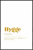 JUNIQE - Poster met kunststof lijst Hygge gouden -40x60 /Goud & Wit
