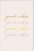 JUNIQE - Poster in kunststof lijst Good Vibes -60x90 /Kleurrijk