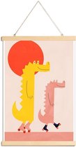 JUNIQE - Posterhanger Roller Crocs -30x45 /Geel & Rood