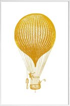JUNIQE - Poster met kunststof lijst Air Balloon gouden -30x45 /Goud &