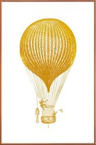 JUNIQE - Poster met kunststof lijst Air Balloon gouden -30x45 /Goud &