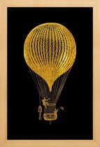 JUNIQE - Poster met houten lijst Air Balloon gouden -13x18 /Goud &