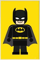 JUNIQE - Poster met kunststof lijst Batman Toy -20x30 /Geel & Zwart