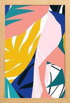JUNIQE - Poster in houten lijst Botanical House -20x30 /Kleurrijk