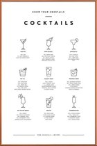 JUNIQE - Poster met kunststof lijst Cocktail infographic -30x45 /Wit &