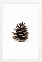 JUNIQE - Poster in houten lijst Pinecone N1 -30x45 /Bruin & Wit