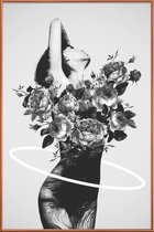 JUNIQE - Poster met kunststof lijst Only You -30x45 /Grijs & Wit