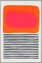 JUNIQE - Poster met kunststof lijst Sunset Ripples -60x90 /Oranje &