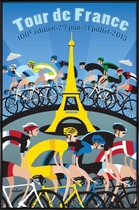 JUNIQE - Poster in kunststof lijst Tour de France -60x90 /Blauw & Geel