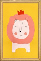 JUNIQE - Poster met houten lijst Lion King -30x45 /Kleurrijk