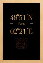 JUNIQE - Poster met houten lijst Paris gouden -20x30 /Goud & Zwart