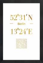 JUNIQE - Poster met houten lijst Berlin gouden -30x45 /Goud & Wit