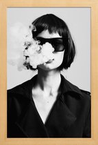 JUNIQE - Poster in houten lijst Smoke -30x45 /Wit & Zwart