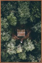 JUNIQE - Poster met kunststof lijst Verborgen hut - luchtfotografie