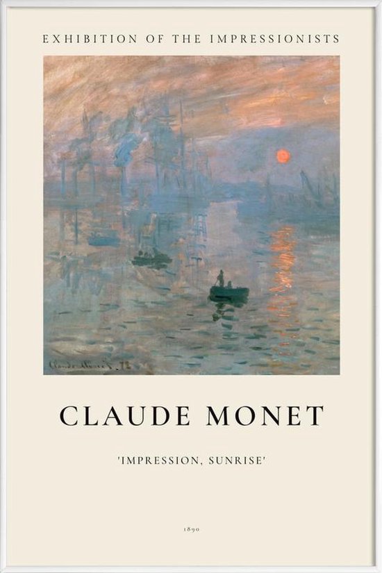 JUNIQE - Poster in kunststof lijst Monet - Impression, soleil levant