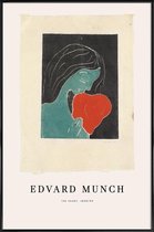 JUNIQE - Poster in kunststof lijst Munch - The Heart -40x60 /Blauw &