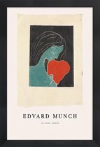 JUNIQE - Poster in houten lijst Munch - The Heart -30x45 /Blauw &