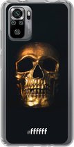 6F hoesje - geschikt voor Xiaomi Redmi Note 10S -  Transparant TPU Case - Gold Skull #ffffff