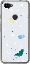 6F hoesje - geschikt voor Google Pixel 3a -  Transparant TPU Case - Terrazzo N°2 #ffffff