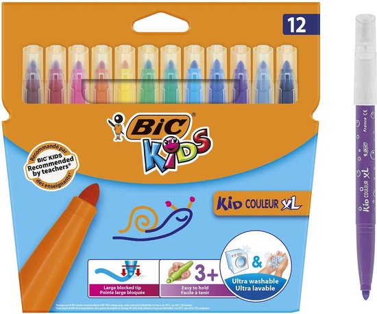 BIC Kids Couleur XL Dikke Viltstift 12 kleuren
