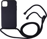 Mat Zwart Backcover hoesje met koord voor Apple iPhone XR- Siliconen case cover TPU met cord