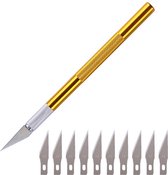 Scalpel - Hobbymes - Scalpel mesjes - Roestvrijstaal Hobbymes - Precisie Gereedschap - Met 10 gratis mesjes - Geel