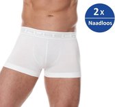 Brubeck Heren Ondergoed Short Boxershorts - Naadloos Elastisch Katoen - 2 Pack - Wit L