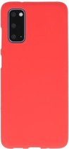 Bestcases Color Telefoonhoesje - Backcover Hoesje - Siliconen Case Back Cover voor Samsung Galaxy S20 - Rood