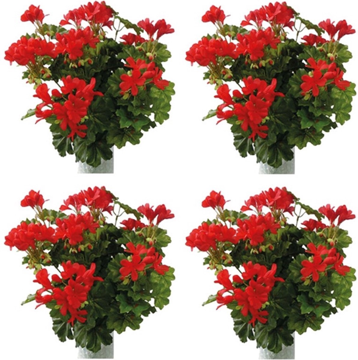 Set van 4x stuks kunstplanten Oostenrijkse Geranium rood 40 cm ...