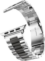 Metaal schakel bandje zilver/zwart geschikt voor Apple Watch 42mm en 44mm