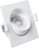 LED Spot - Inbouwspot - Facto Niron - 7W - Warm Wit 3000K - Mat Wit - Vierkant - Kantelbaar