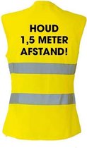 Dames Veiligheidsvest Geel Houd 1,5 meter afstand!